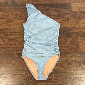 J Crew One Shoulder Ruched Swimsuit